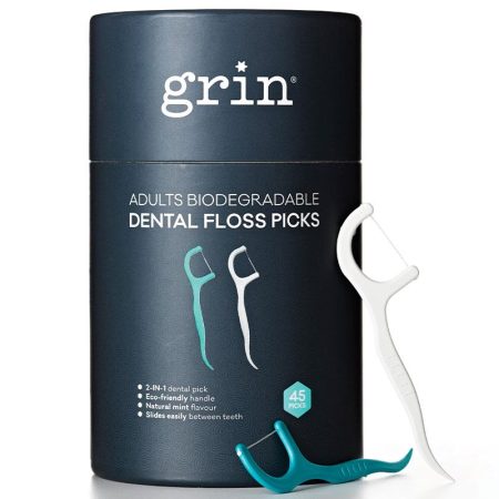 Grin Adults Biodegradable Dental Floss Picks Pack of 45