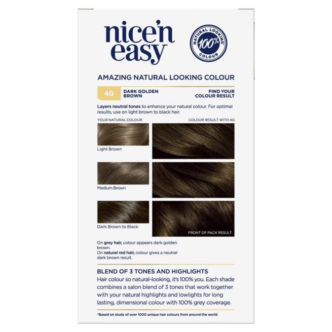 Clairol Nice N Easy 4G Dark Golden Brown Permanent Hair Colour