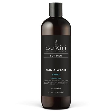 Sukin for Men 3-In-1 Wash Sport 500mL