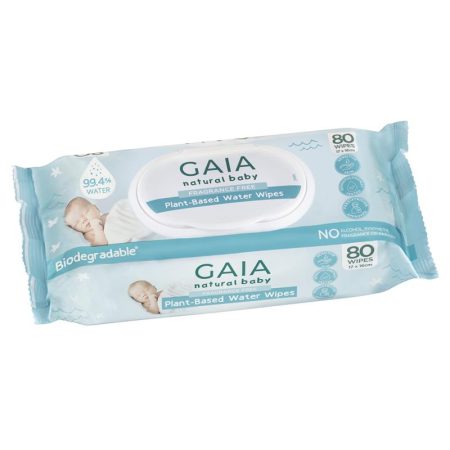 Gaia Natural Plant Based Water Wipes Pack of 80