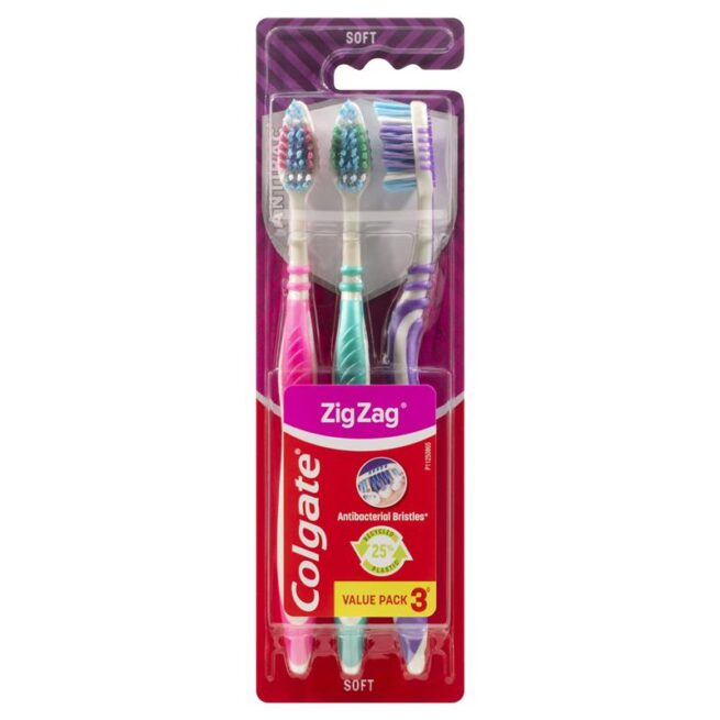 Colgate Zig Zag Deep Interdental Clean Toothbrush Flex Soft Value Pack of 3