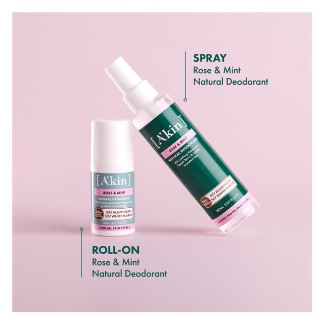 A'kin Rose and Mint Deodorant Spray 150mL