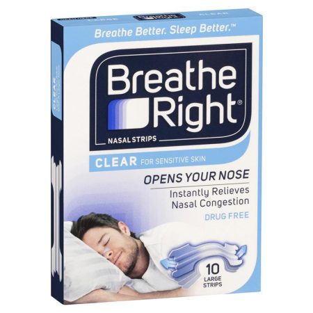 Breathe Right Clear Large Nasal Congestion Strips 10