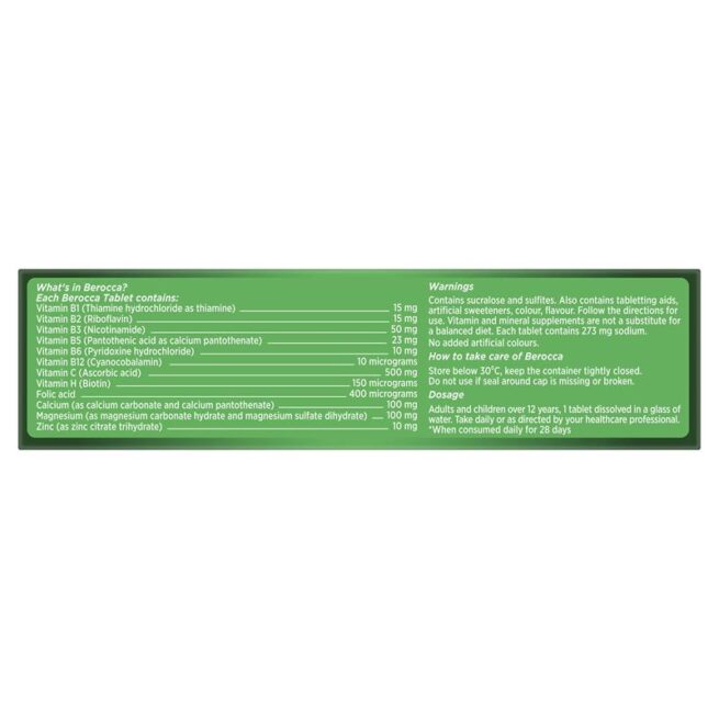 Berocca Energy Vitamin B and C Orange Flavour Effervescent Tablets Pack of 15
