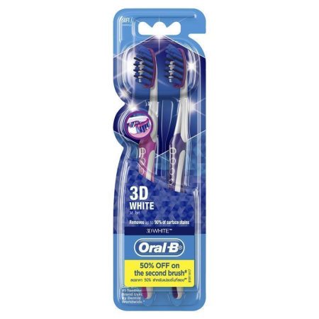 Oral B Toothbrush 3D White Pack of 2