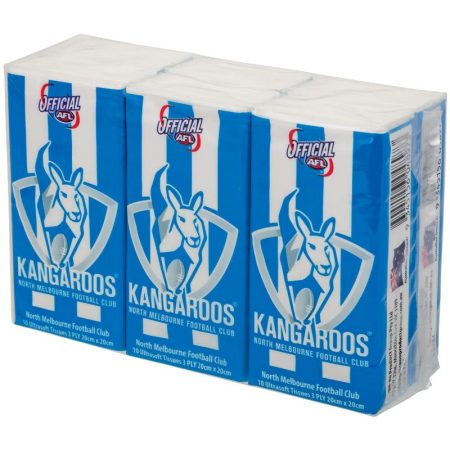 AFL Pocket Tissues North Melbourne Pack of 6