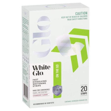 White Glo On the Go Dissolving Whitening Strips Pack of 20