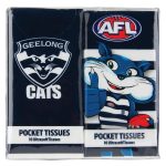 AFL Mascot Pocket Tissues Geelong Pack of 4