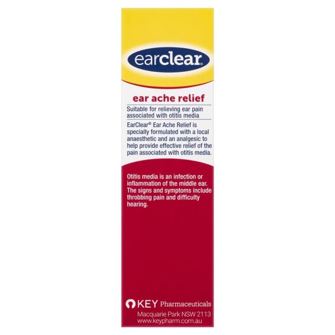 EarClear Ear Ache Relief Drops 15mL - Effective Relief of Ear Pain