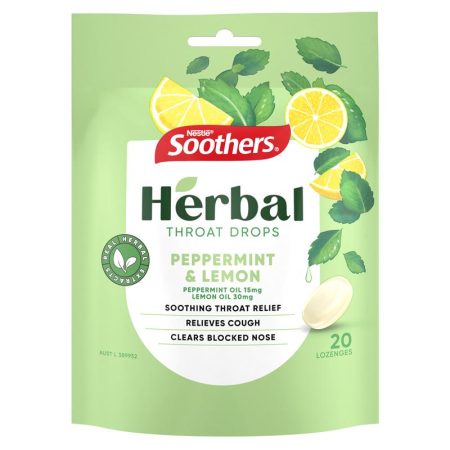 Nestlé Soothers Herbal Peppermint and Lemon 20 Lozenges 70g