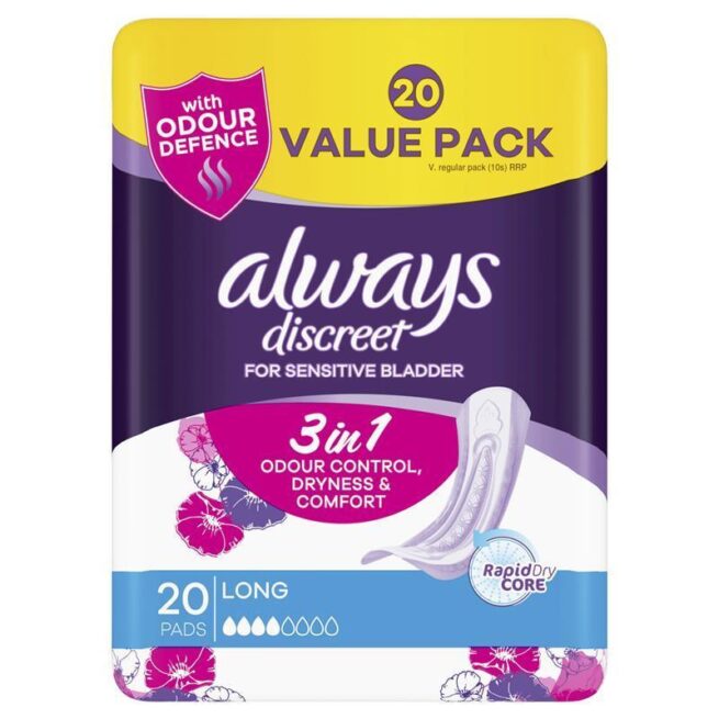 Always Discreet Long Pads Value Pack of 20