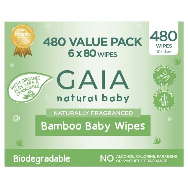 Gaia Natural Baby Bamboo Wipes 480