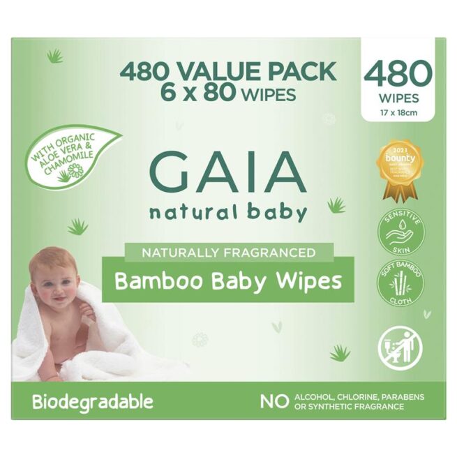 Gaia Natural Baby Bamboo Wipes 480
