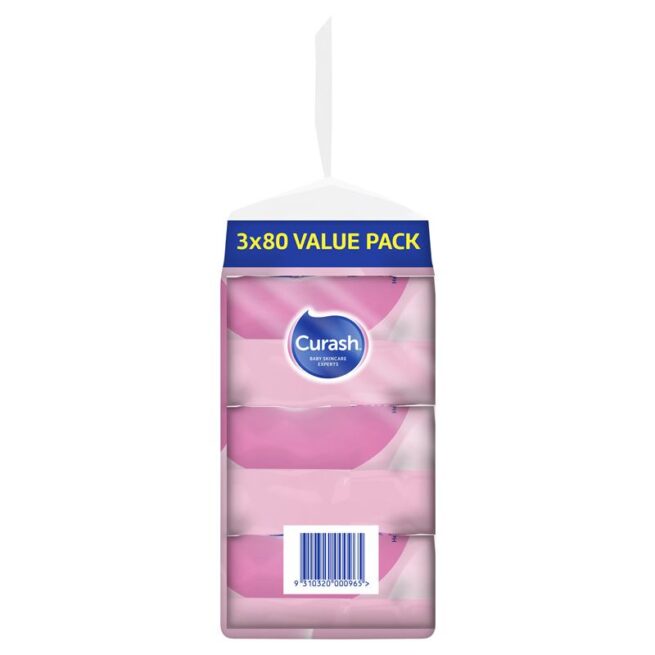 Curash Babycare Fragrance Free Wipes 3 x 80